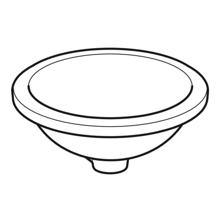 Geberit Unterbau-Waschtisch VariForm d 39cm, o. Hahnl., o. ÜL, rd, we. K-Tect