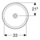 Geberit Unterbau-Waschtisch VariForm d 39cm, o. Hahnl., o. ÜL, rd, we. K-Tect