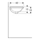 Geberit Unterbau-Waschtisch VariForm d 39cm, o. Hahnl., o. ÜL, rd, we. K-Tect