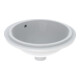 Geberit Unterbau-Waschtisch VariForm d 39cm, o HL, m ÜL, rd, Unters. glas./we-1