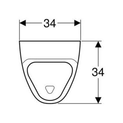 Geberit Urinal ALIVIO mit Kerze, Zulauf von hinten, Abgang nach hinten oder unten weiß