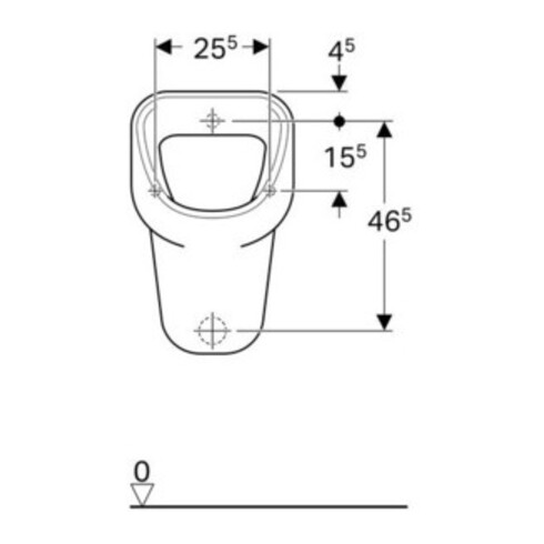 Geberit Urinal Aller weiß KeraTect, Zulauf/Abgang hinten