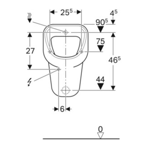 Geberit Urinal Aller weiß, Zulauf/Abgang hinten
