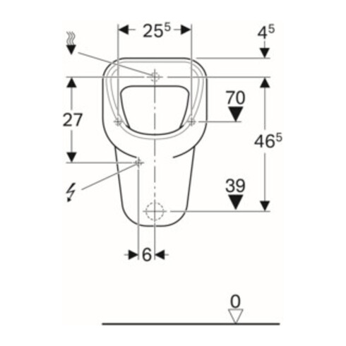 Geberit Urinal Aller weiß, Zulauf/Abgang hinten