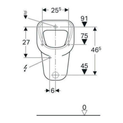 Geberit Urinal Aller weiß, Zulauf/Abgang hinten