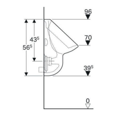Geberit Urinal Aller weiß, Zulauf/Abgang hinten