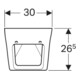 Geberit Urinal Pareo weiß, für Deckel, Zulauf/Abgang hinten-5