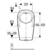 Geberit Urinal Renova L Abg. hi. oder unten, Zulauf hinten, weiß-5