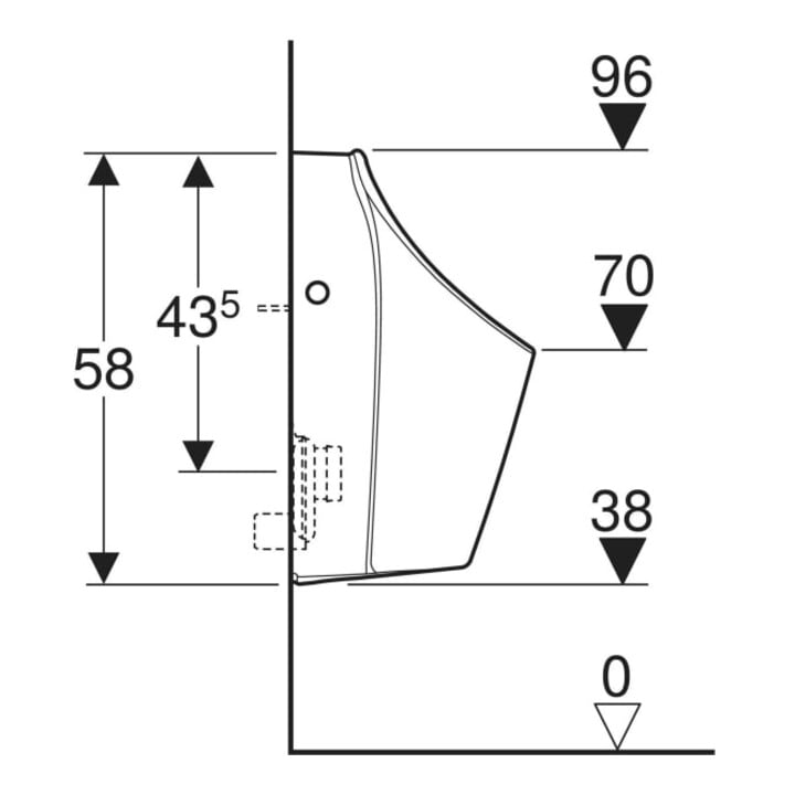 Geberit Urinal Renova M Abg. hi. oder unten, Zulauf hinten, weiß