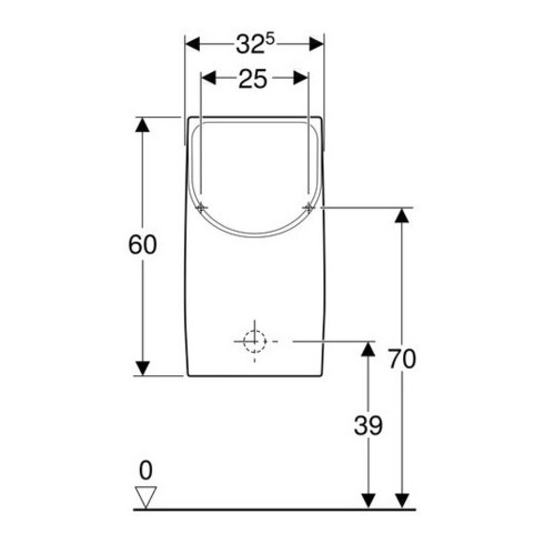 Geberit Urinal Renova Plan Abgang hinten, wasserlos, weiß KeraTect