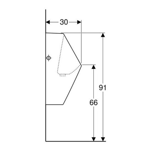 Geberit Urinal Renova Plan Abgang hinten, wasserlos, weiß KeraTect