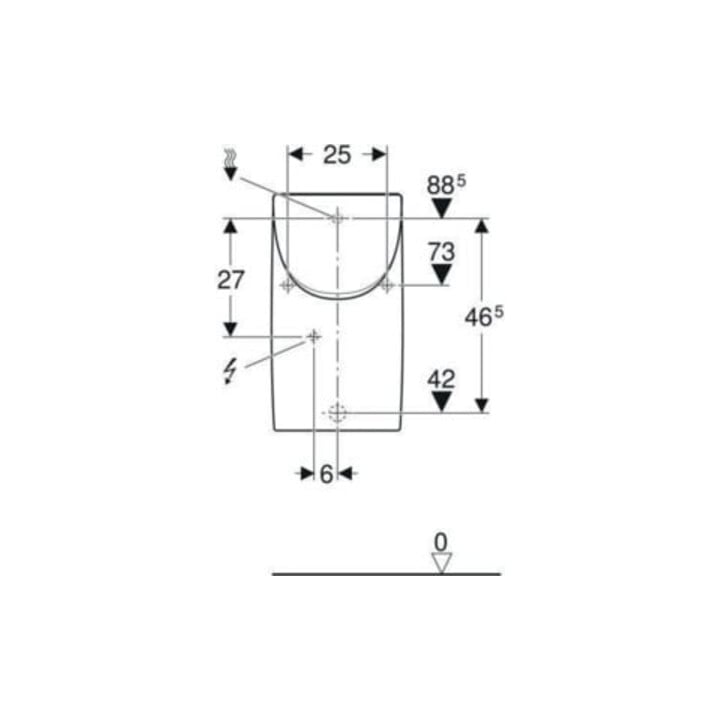 Geberit Urinal Renova Plan weiß, mit Deckel, Zulauf/Abgang hinten