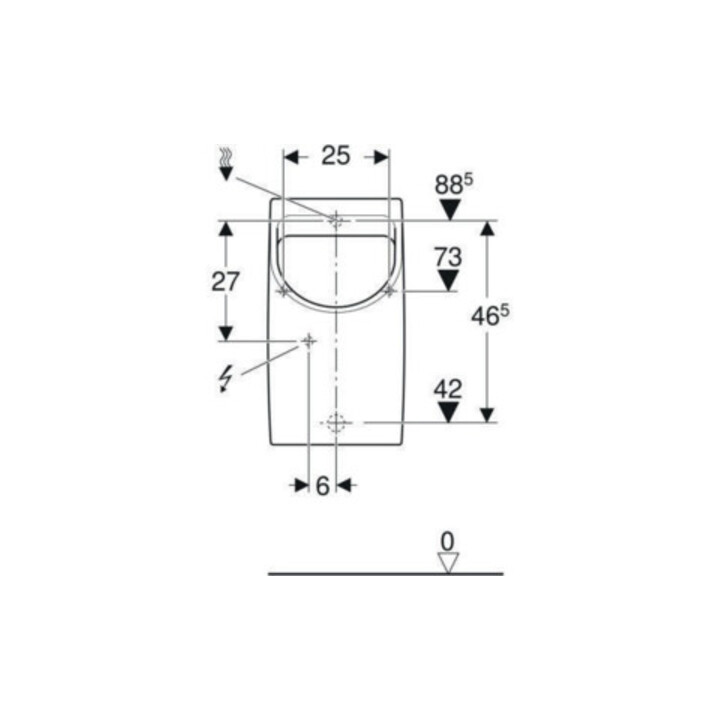 Geberit Urinal Renova Plan weiß, Zulauf/Abgang hinten