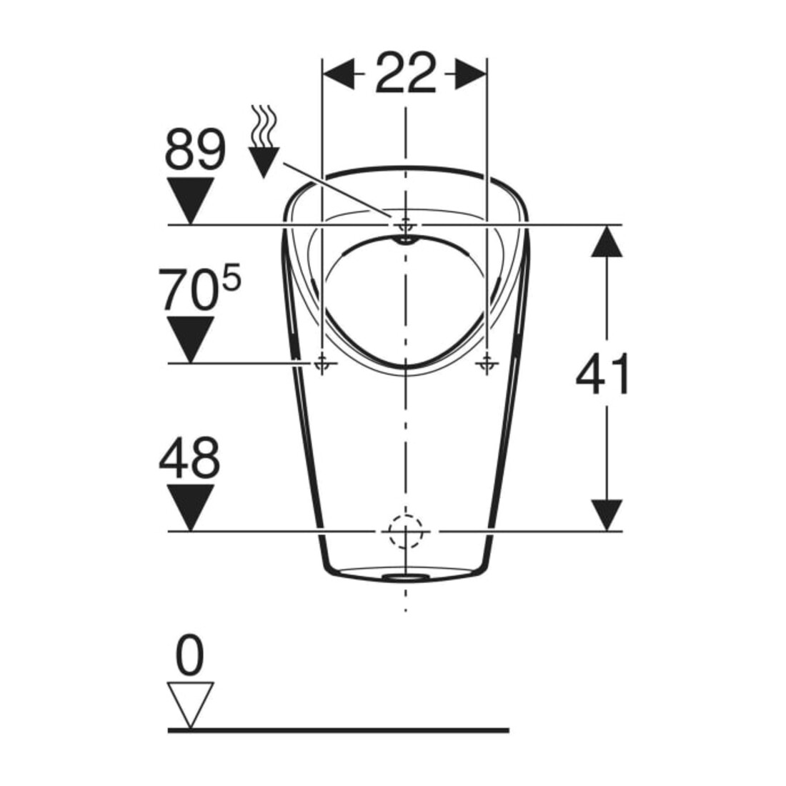 Geberit Urinal Renova S Abg. hi. oder unten, Zulauf hinten, weiß