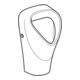 Geberit Urinal Renova we., trigonal, Zul. v hi., Abg. n hinten