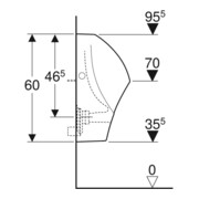 Geberit Urinal Renova we., trigonal, Zul. v hi., Abg. n hinten-2