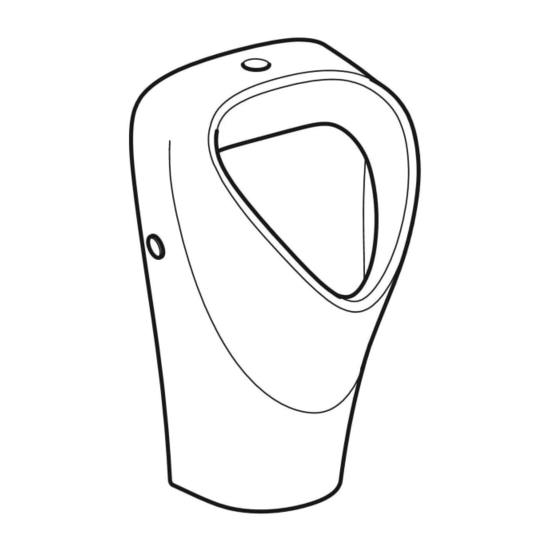 Geberit Urinal Renova we., trigonal, Zul. v ob, Abg. n hinten
