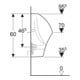 Geberit Urinal Renova we., trigonal, Zul. v ob, Abg. n hinten