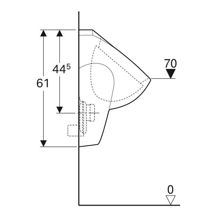 Geberit Urinal Renova Zul./Abg. hi., ohne Zielmarkierung, weiß