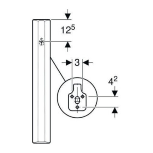 Geberit Urinal-Trennwand weiß, 10x70x40cm, mit Befestigung