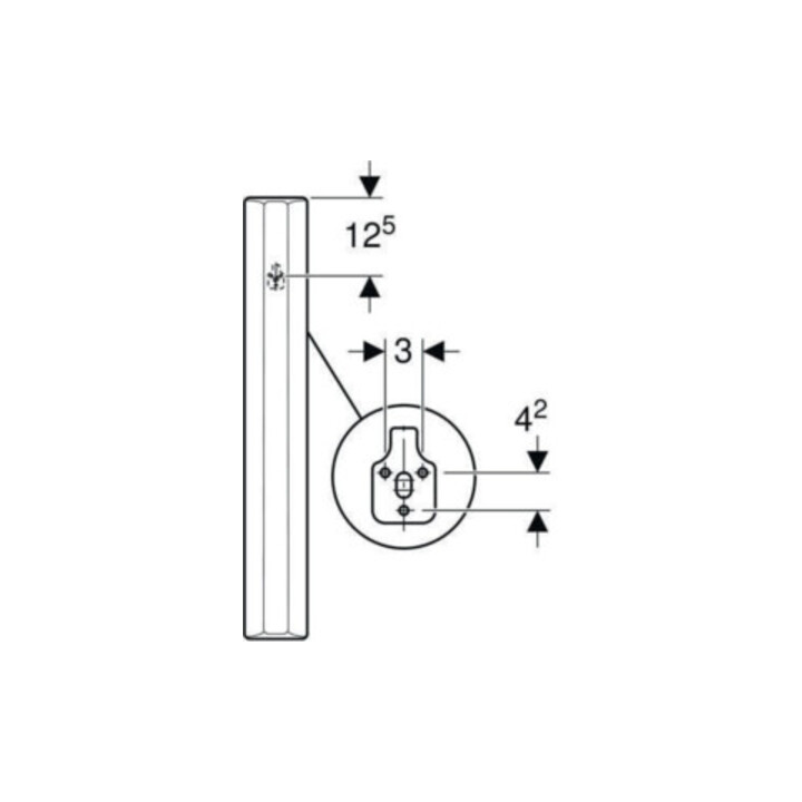 Geberit Urinal-Trennwand weiß, 10x70x40cm, mit Befestigung