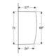 Geberit Urinal-Trennwand weiß, 10x70x40cm, mit Befestigung