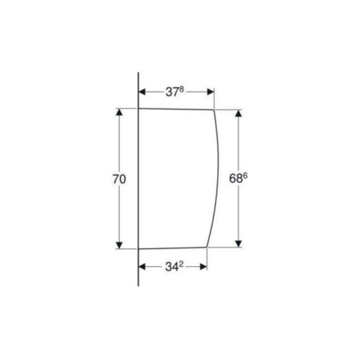 Geberit Urinal-Trennwand weiß, 10x70x40cm, mit Befestigung