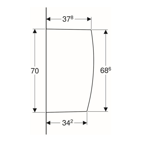 Geberit Urinal-Trennwand weiß, 10x70x40cm, mit Befestigung