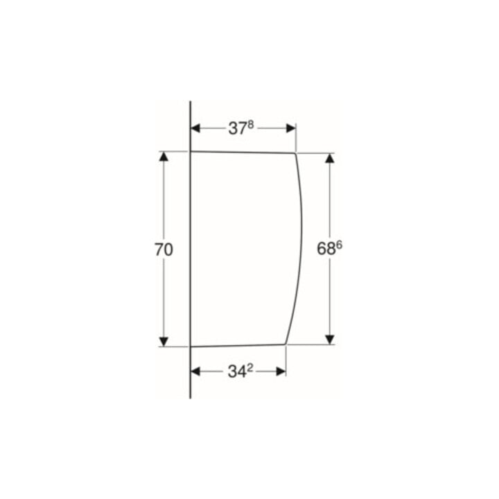 Geberit Urinal-Trennwand weiß, 10x70x40cm, mit Befestigung