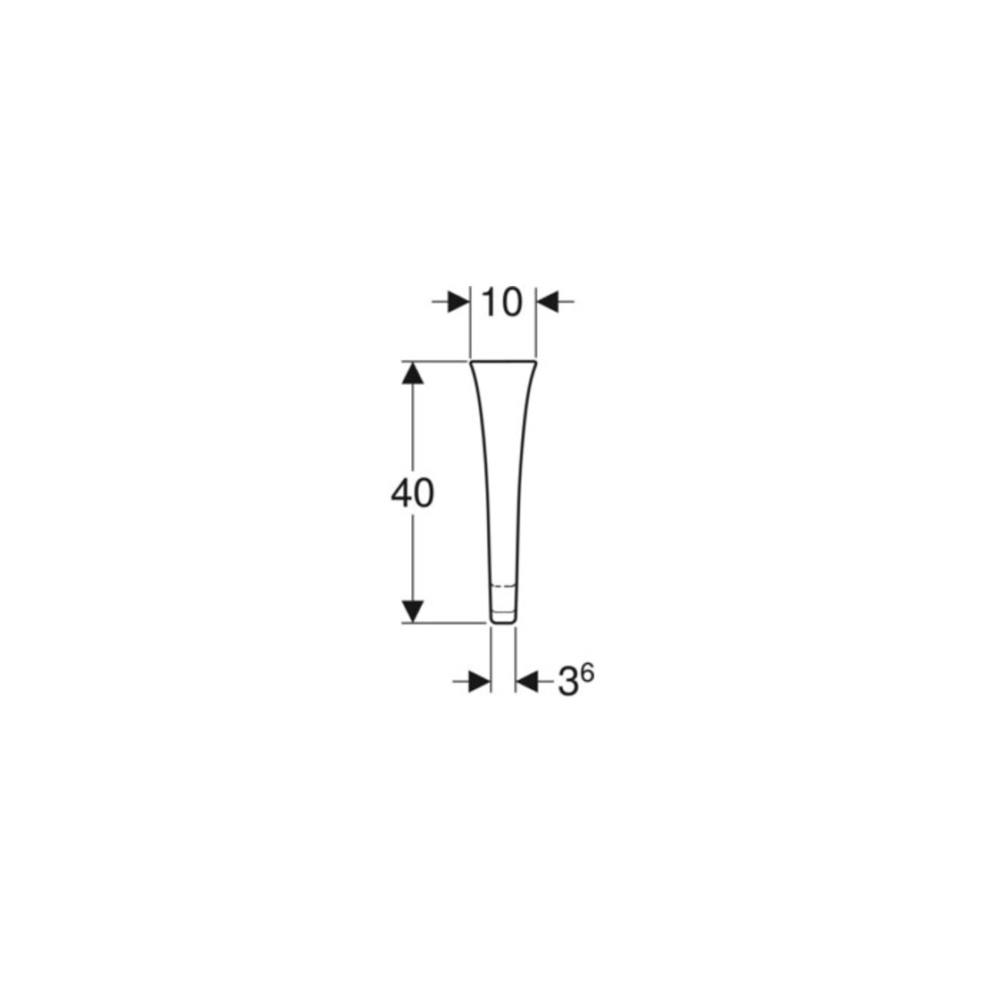 Geberit Urinal-Trennwand weiß, 10x70x40cm, mit Befestigung