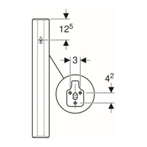 Geberit Urinal-Trennwand weiß, 10x70x40cm, mit Befestigung
