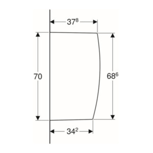 Geberit Urinal-Trennwand weiß, 10x70x40cm, mit Befestigung