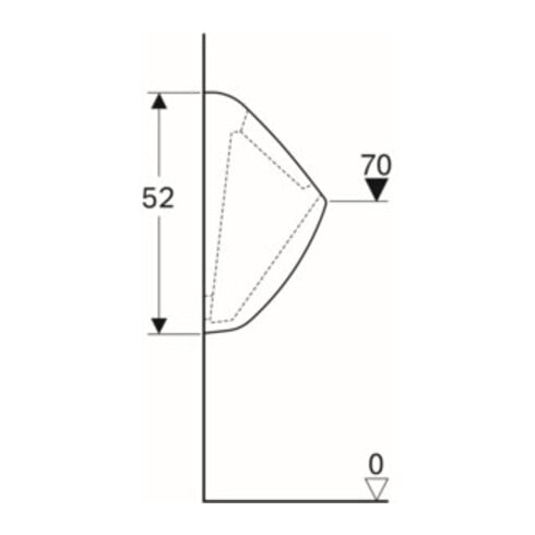 Geberit Urinoir Pareo blanc, pour couvercle, arrivée/évacuation arrière