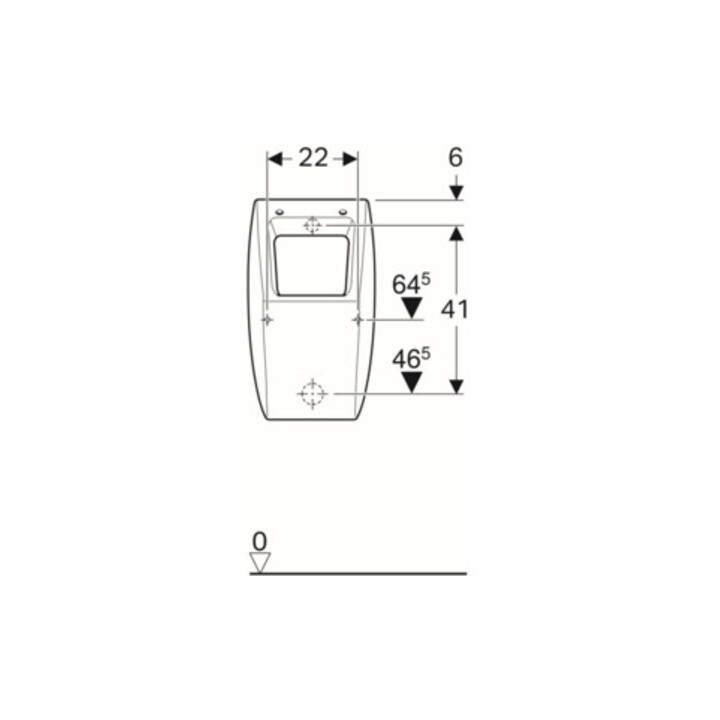 Geberit Urinoir Pareo blanc, pour couvercle, arrivée/évacuation arrière