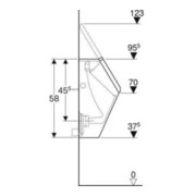 Geberit Urinoir Renova Plan blanc K-Tect, avec couvercle, arrivée/évacuation arrière-2