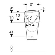 Geberit Urinoir Renova w K-T., triangulaire, arrivée haut, évacuation haut-5