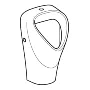 Geberit Urinoir Renova we., triangulaire, Entrée par le haut, Sortie arrière-2