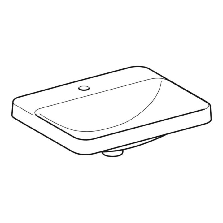 Geberit Vasque à encastrer VariForm 55x45cm, avec trop-plein, sans vidage, droite, blanc K-Tect