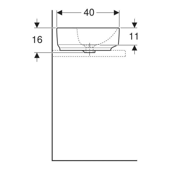 Geberit Vasque à poser VariForm 50x40 cm, avec trop-plein, elliptique, blanc K-Tect