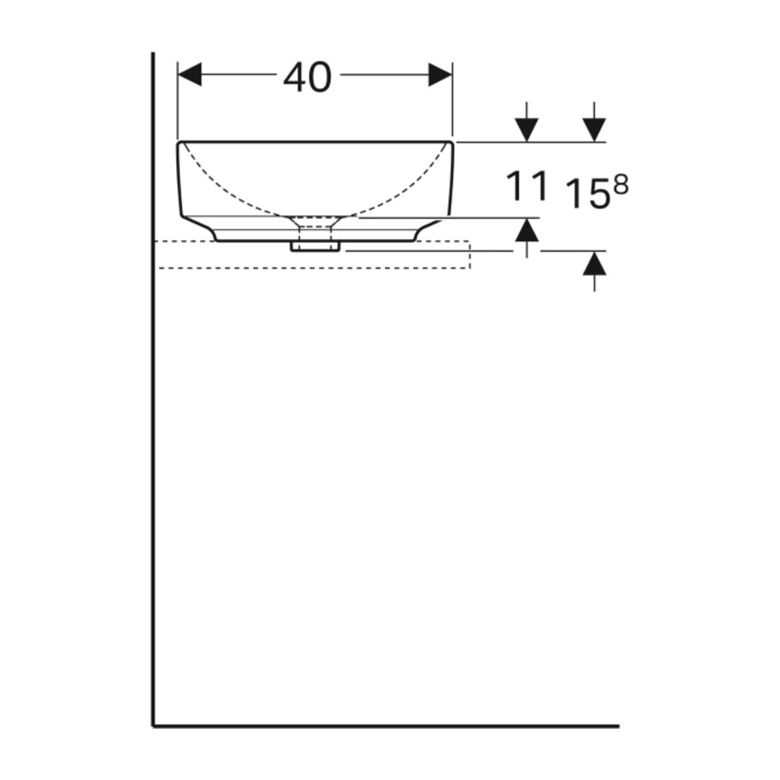 Geberit Vasque à poser VariForm 55x40 cm, elliptique, blanc, sans robinet ni trop-plein