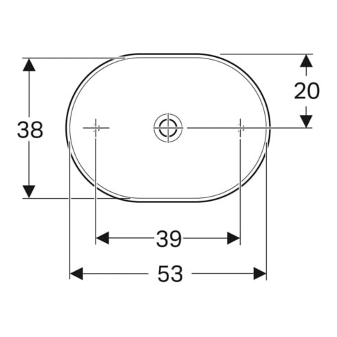 Geberit Vasque à poser VariForm 55x40 cm, elliptique, blanc, sans robinet ni trop-plein
