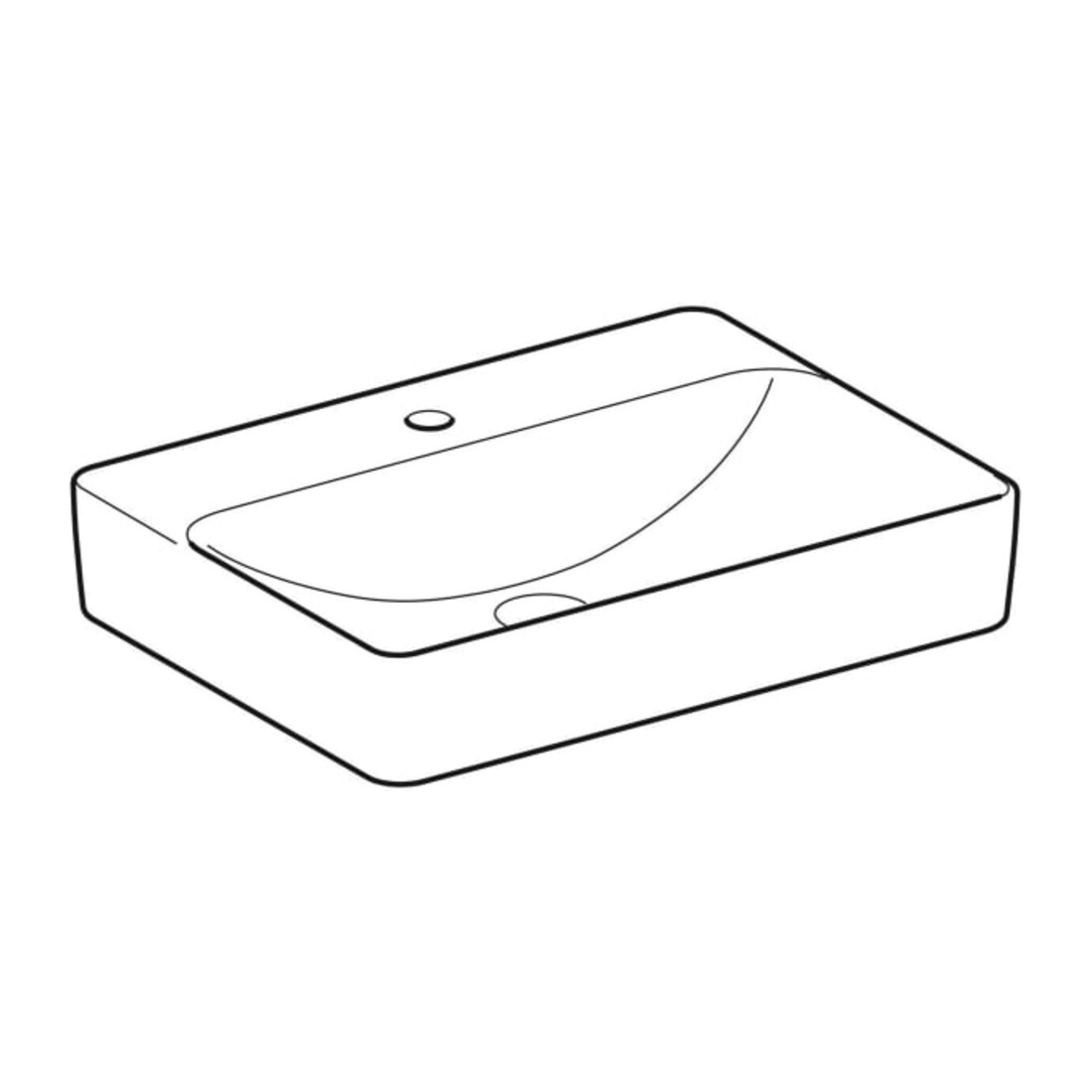 Geberit Vasque à poser VariForm 60x45 cm, avec trop-plein, sans trou, droite, blanc K-Tect