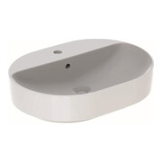 Geberit Vasque à poser VariForm blanc, 60x45 cm, avec trou robinet, avec trop-plein, elliptique-1
