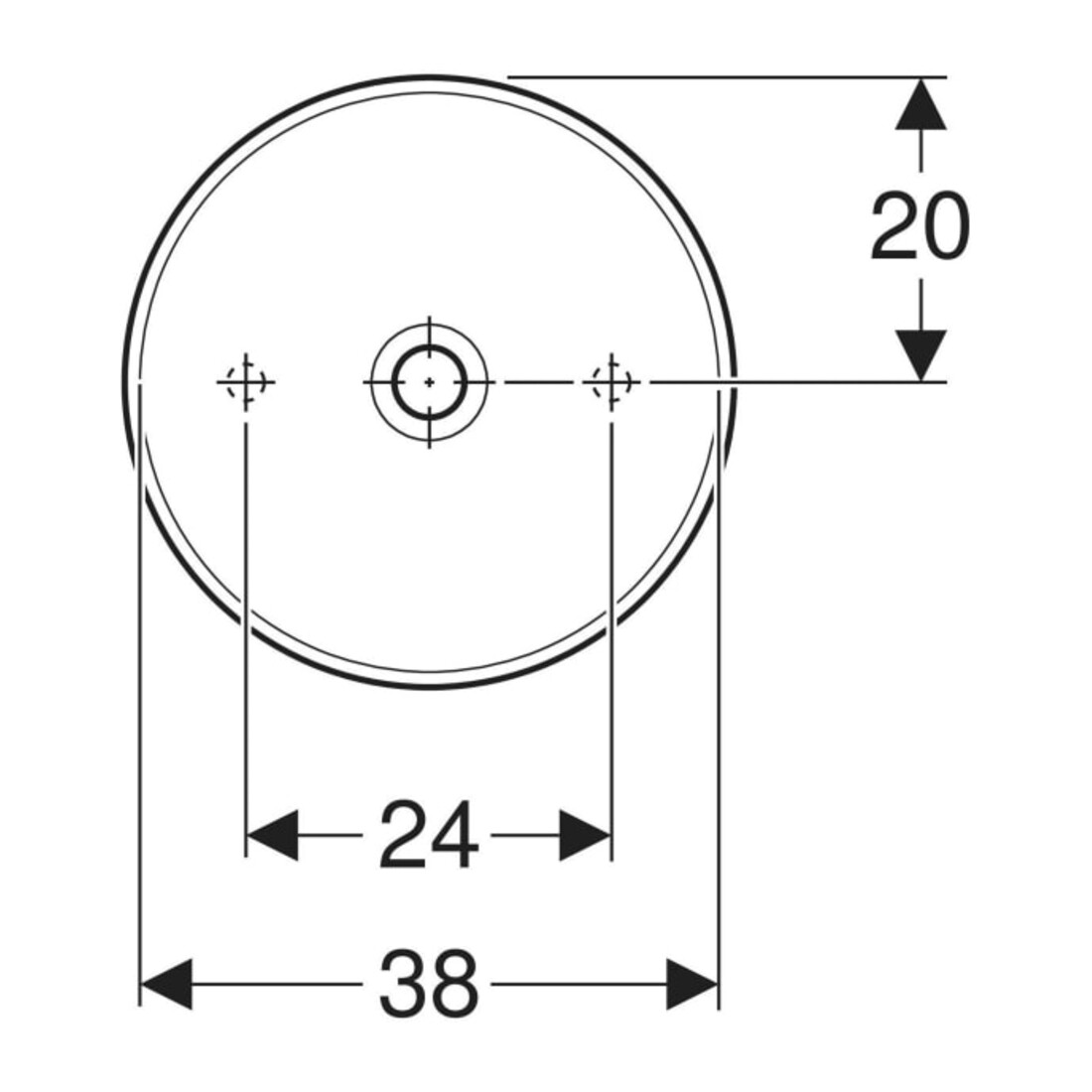 Geberit Vasque à poser VariForm d 40 cm, sans robinet, sans trop-plein, ronde, blanc K-Tect