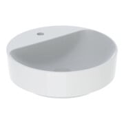 Geberit Vasque à poser VariForm d 45 cm, avec trou de robinet, sans trop-plein, ronde, blanche