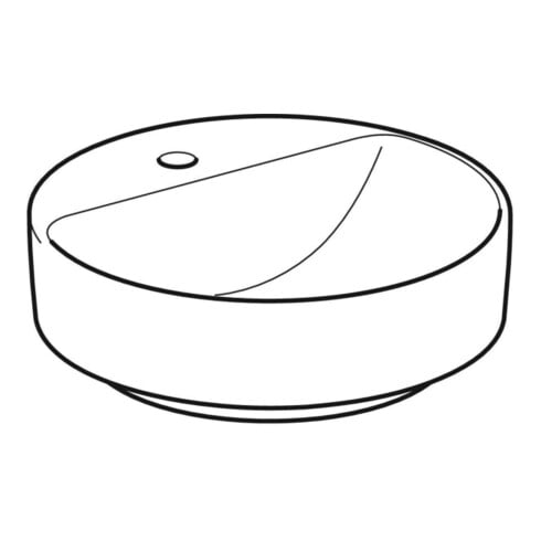 Geberit Vasque à poser VariForm d 45 cm, avec trou de robinet, sans trop-plein, ronde, blanche