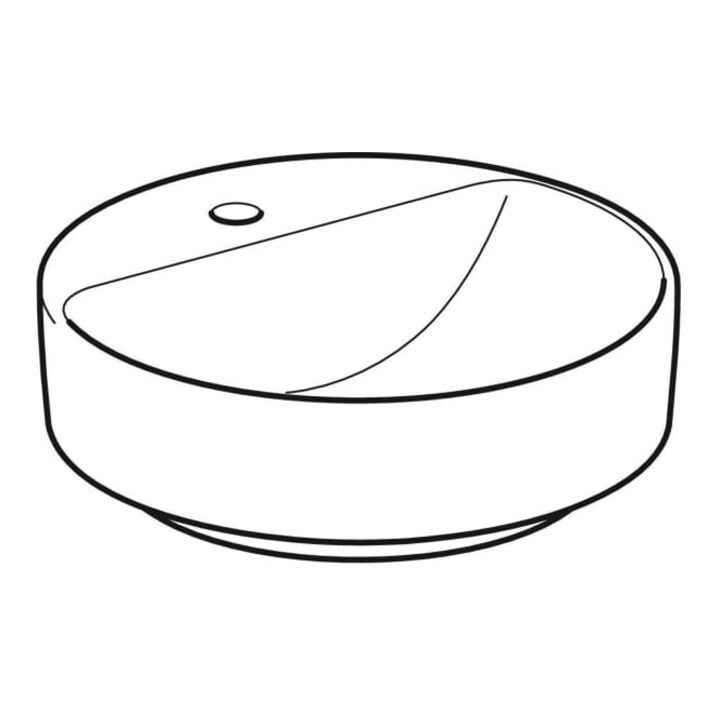 Geberit Vasque à poser VariForm d 45 cm, avec trou de robinet, sans trop-plein, ronde, blanche
