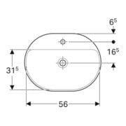 Geberit Vasque encastrée VariForm 60x45 cm, H I P, sans trop-plein, elliptique, verre US/blanc-4