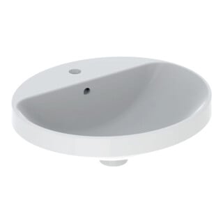 Geberit Vasque encastrée VariForm US verre/blanc, 50x45cm, avec HLP, avec SLS, ovale