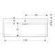 Geberit Vasque One 120 cm, avec trop-plein, sans robinetterie, blanc K-Tect/blanc